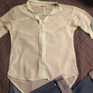 Charlotte Russe Sheer Mint Blouse